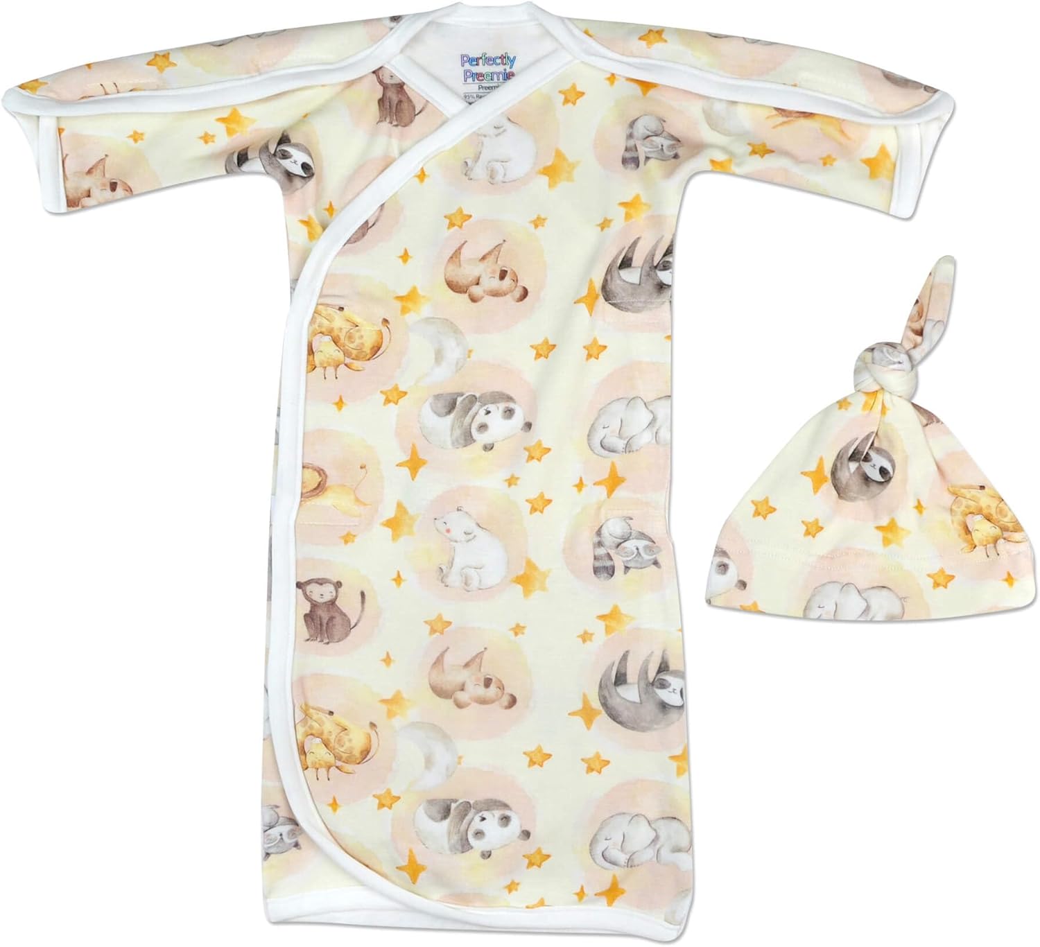 Open-Shoulder Ultra Soft NICU Crossover Baggette Gown - Preemie (3-6lbs) & Newborn (5-8lbs)