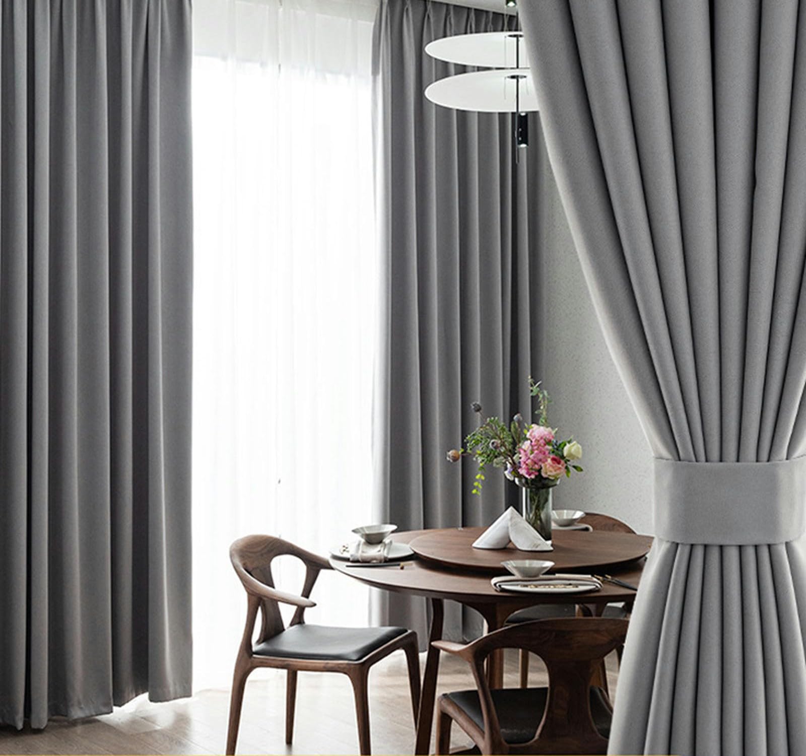 Cortinas opacas para sala de estar y dormitorio, cortinas térmicas con bloqueo de luz, tratamiento de ventana, eficiencia energética, reducción de ruido, diseño Slish