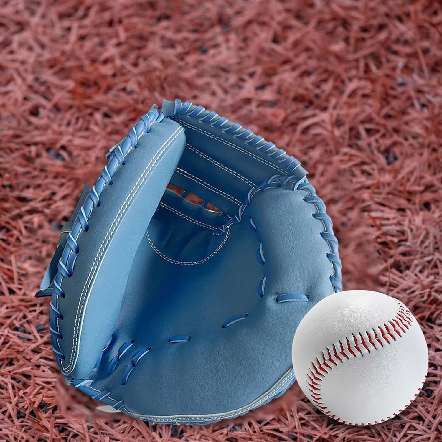Baseball Catcher Gloves Softball Gloves Thickened and Ball 12.5'' Baseball Mitts Sports Batting Gloves for Training Unisex Beginner Men Women Blue