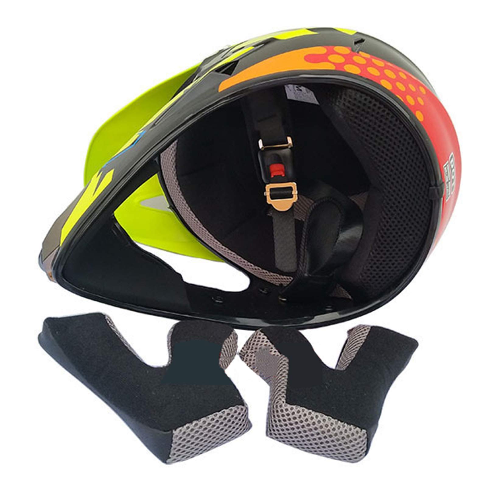 Casco, Guantes y Gafas de Motocross para niños (Juego de 4) Cascos de protección Integral para Motocicleta Casco de Karting ATV para niños y Adultos Aprobado por Dot (S / M / L / XL)