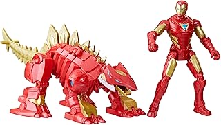 Marvel Mech Strike Mechasaurs, 4-Inch Iron Man with Iron Stomper Mechasaur Action Figures, Super Hero Toys for Kids Ages 4 and Up