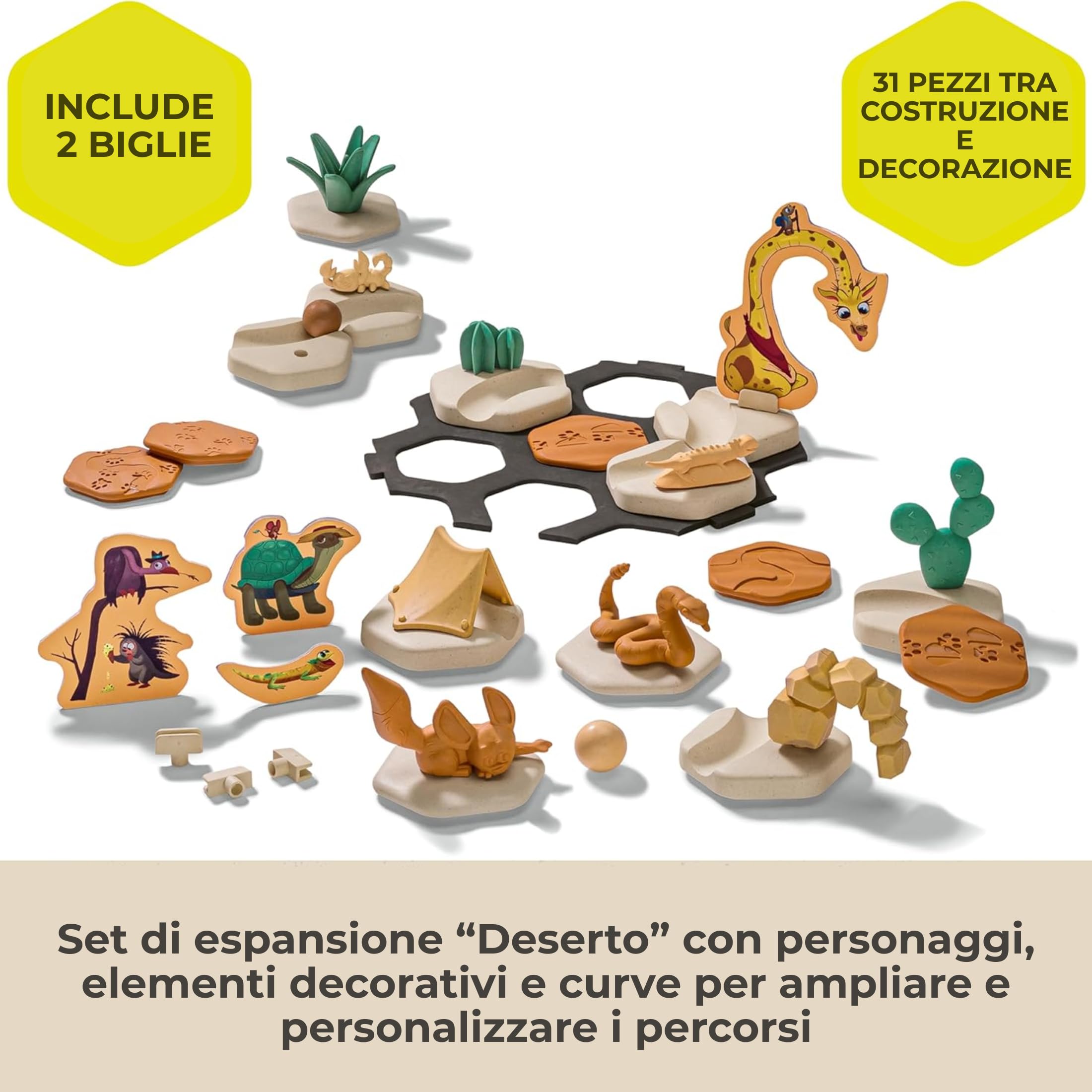 Ravensburger - GraviTrax Junior My Desert Decoration: Espansione a tema deserto, Accessorio pista biglie 33 pezzi, Gioco STEM 3+ anni, Non giocabile da solo, Compatibile con tutti i GraviTrax