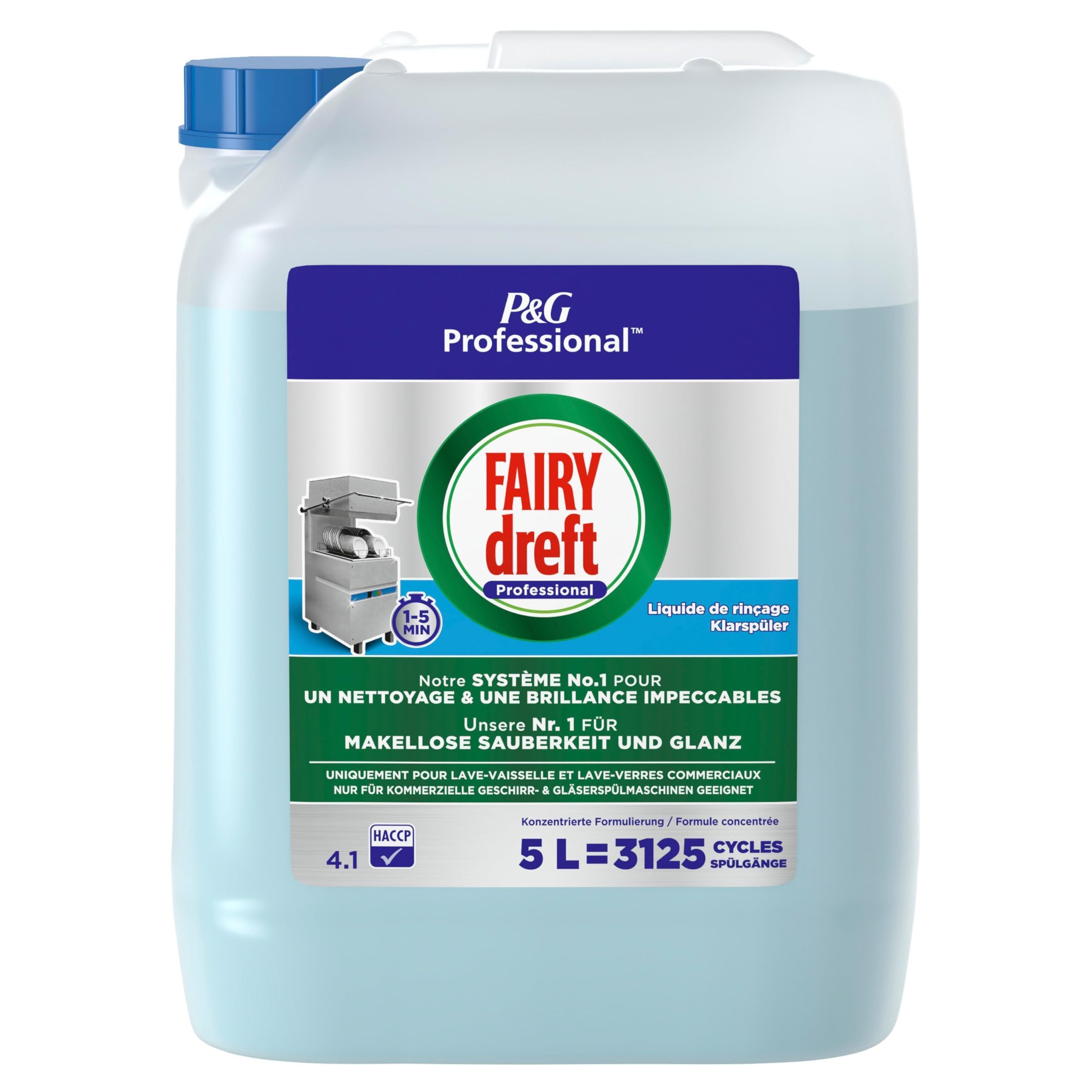 Fairy Professional Klarspüler für Spülmaschinen, 5L, professionelle Formel für den Einsatz in Gewerblichen Küchen