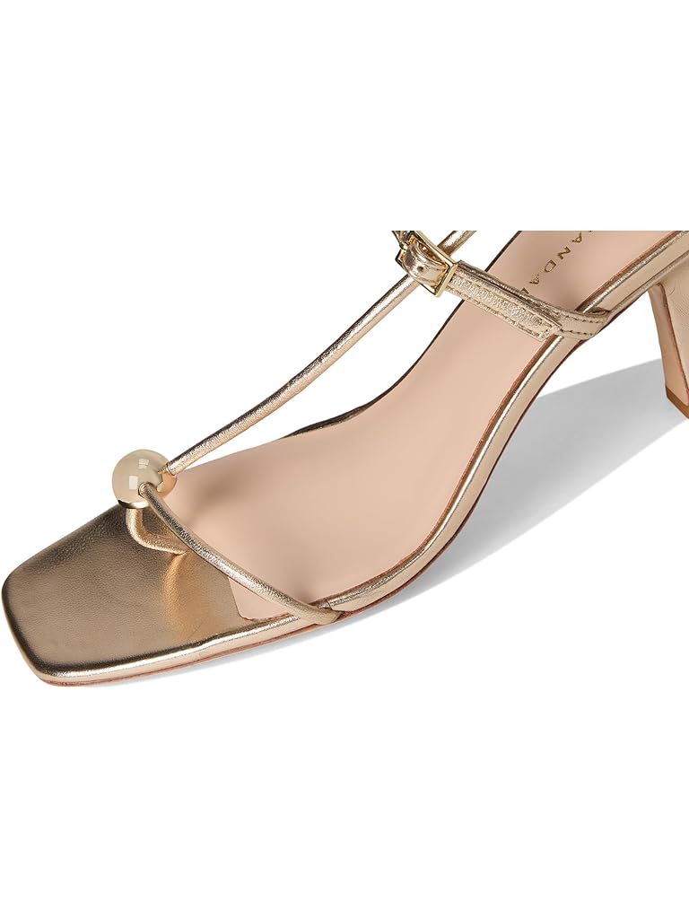 Gold Loeffler Randall Triana Strappy Mid-heel Sandal W/Ball
