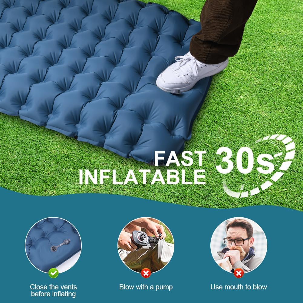 flintronic Nadmuchiwany materac outdoorowy (200 x 70 x 10 cm) – granatowy