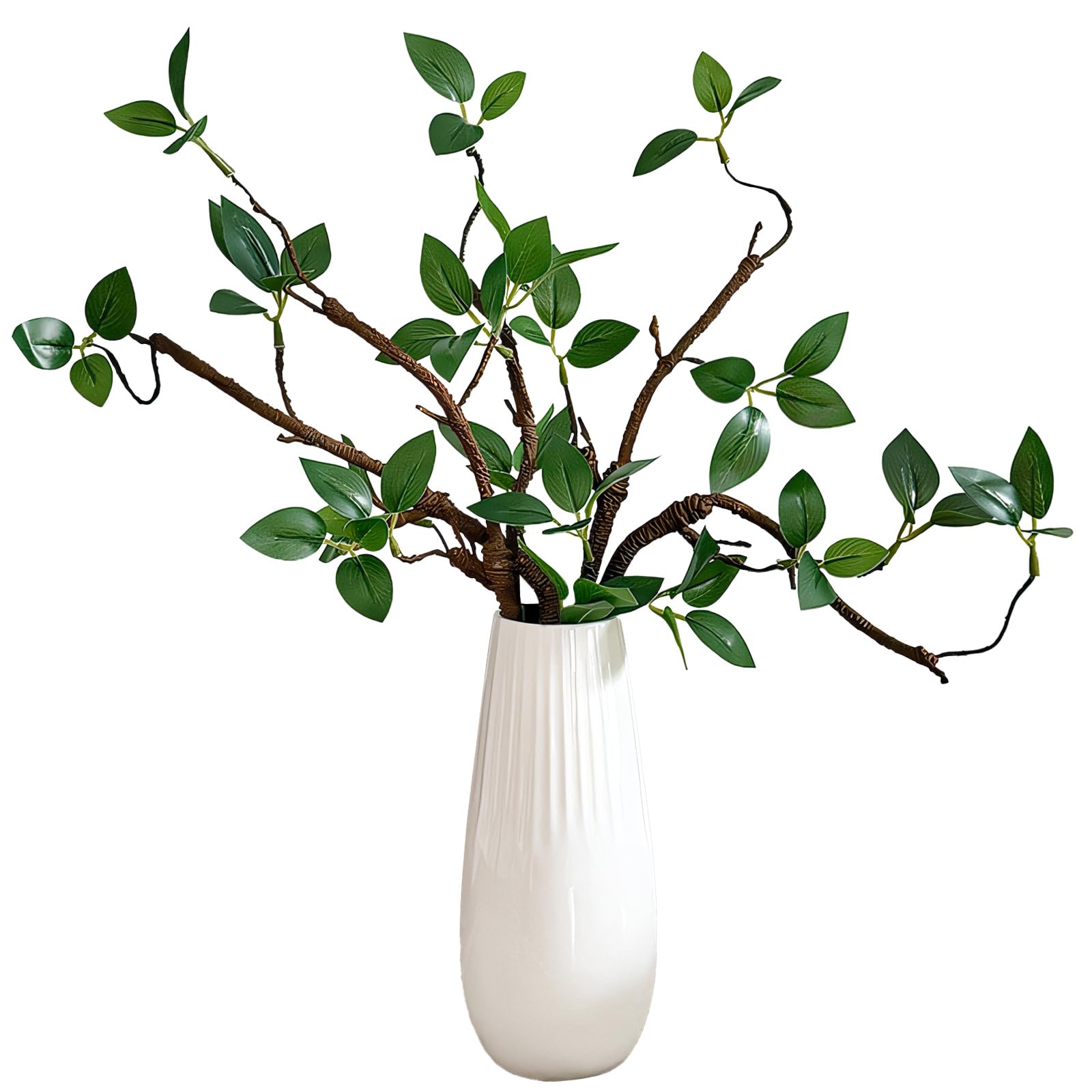 5 Pcs Artificial Foliages Ficus Branches Faux Eucalyptus Stems for Vase ﻿ ﻿