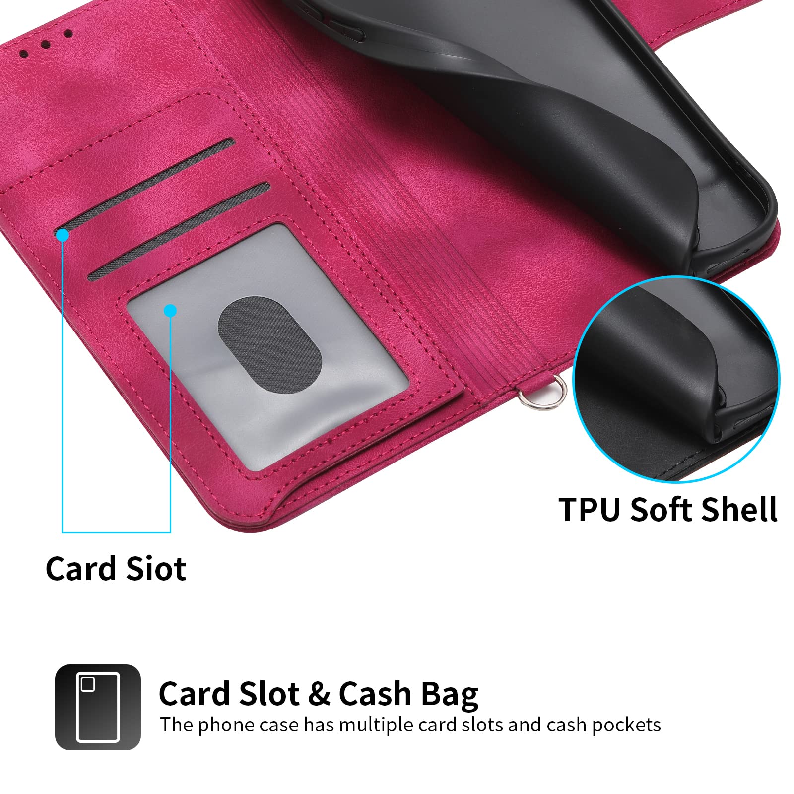 VQWQ Cover per Redmi Note 12 Pro Plus 5G, Custodia Portafoglio in Pelle PU Slot per Schede Libro Supporto AntiGraffio Antiurto Cordino Chiusura Lampo Cavalletto Flip Case per Maschio Donna-[GZ]-White