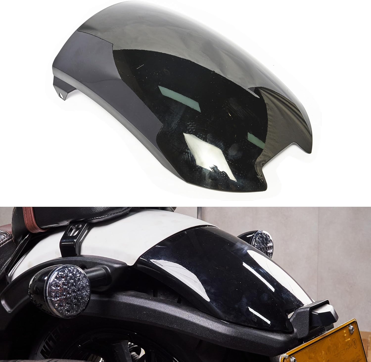 Motorcycle Steel Tail Mudguard Extension Rear Fender Extender For Indian Scout 2015-2024 Models Accessories(Glossy Black Style)