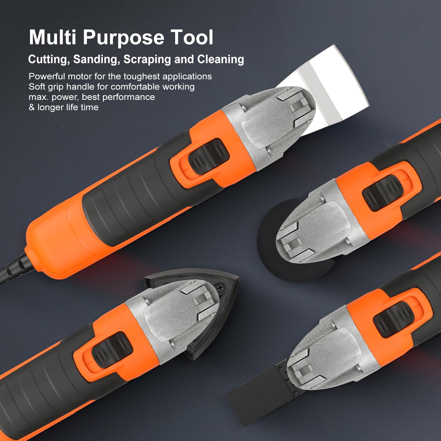 Yunirvana 300W Oszillierendes Multifunktionswerkzeug, 6 variable Geschwindigkeiten, 15.000-22.000 U/min variabler Geschwindigkeit Multi-Tool, 3 ° Oszillierender Winkel, Multiwerkzeug zum Schneiden