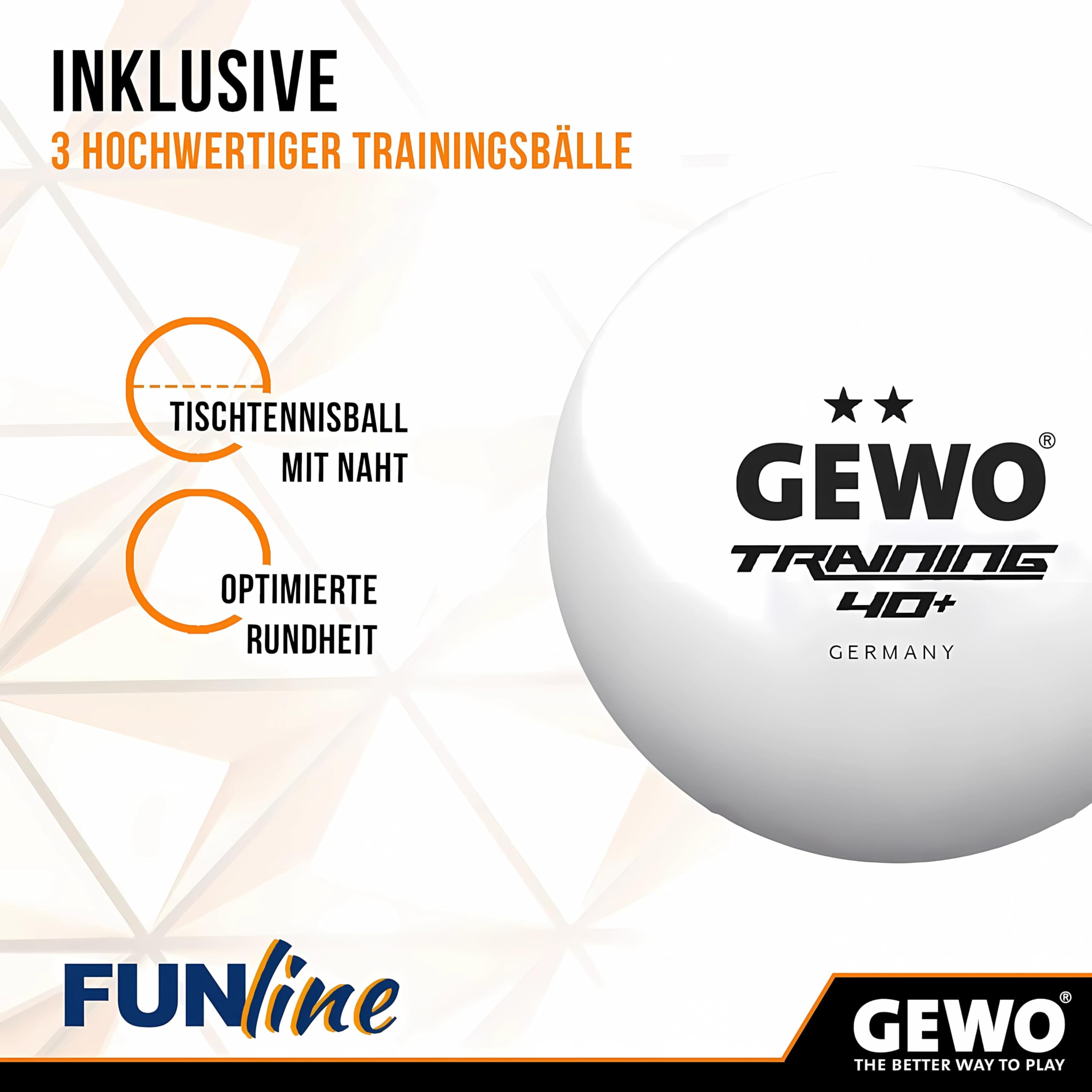 GEWO Family & Friends Tischtennisschläger-Set - 4 Tischtennisschläger für Hobby und Freizeit mit 8 TT-Bällen und praktischer Aufbewahrungstasche - Komplettschläger mit Raver Belag, Griff konkav