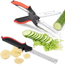2 in 1 Kitchen Scissors for Food, Stainless Steel Cutting Board Scissors,Kitchen Shears With Cutting Board,Vegetable Slicer Cutter,Multiple Purpose Chopper for Meat Cheese Vegetables Fruits
