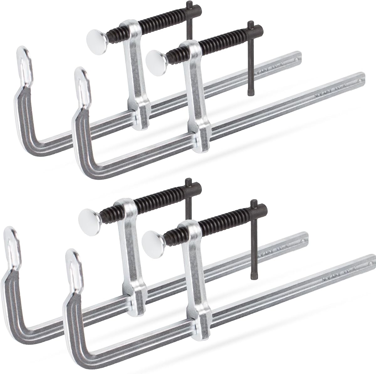 Paquete de 4 abrazaderas de barra de soldadura de 12 pulgadas | Abrazaderas de barra de acero forjado, profundidad de garganta, fuerza de carga de 3 pulgadas, 450 libras para carpintería, soldadura, trabajo de metales