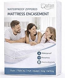 Zippered Mattress Encasement Full Size Waterproof Mattress Protector with Zipper, Breathable & Noiseless Absorbent 6-Sided Mattress Cover