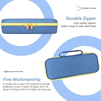 XANAD Hard Case Compatible with Fanttik Fantik Slim V8 APEX / v8 Mate and Slim V10 APEX / v10 Mate Car Vacuum, Blue