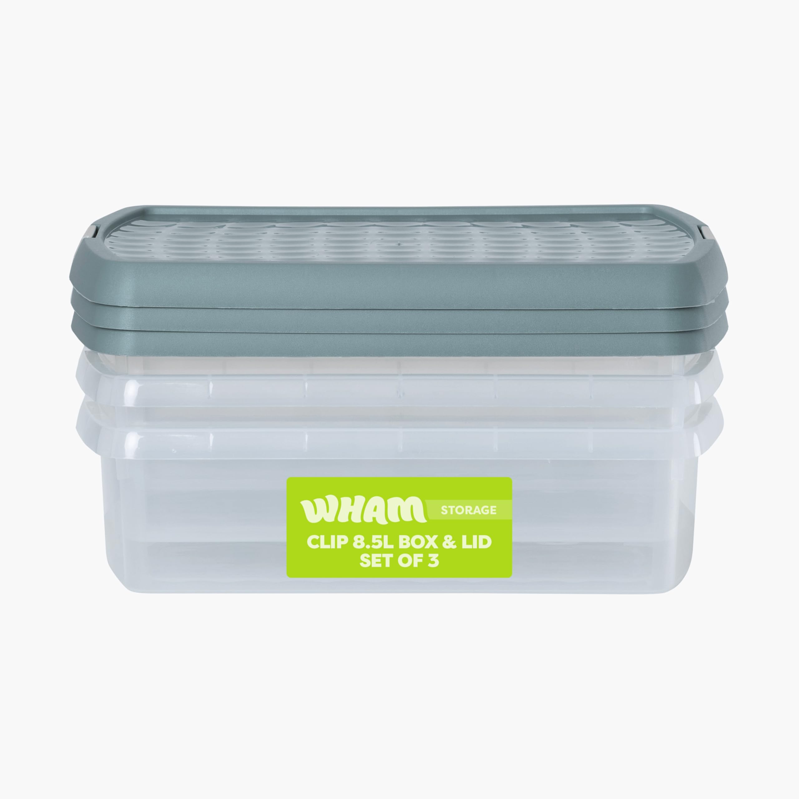 Wham - Storage Box with Lid - 8.5L - Clear Green - Plastic