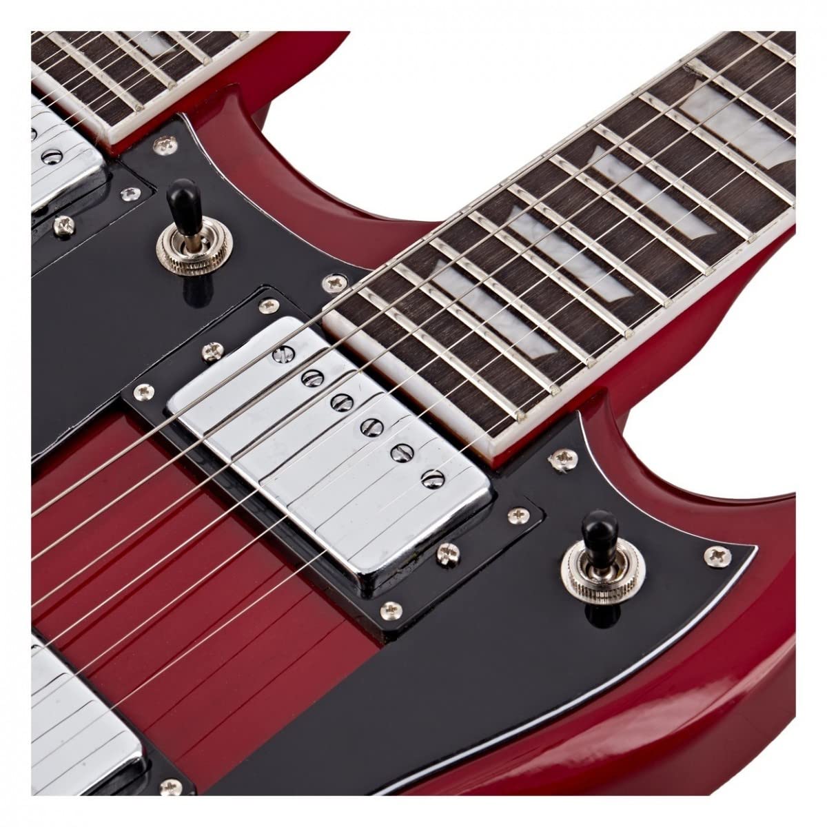 Gear4music Brooklyn chitarra elettrica a doppio manico con borsa da concerto
