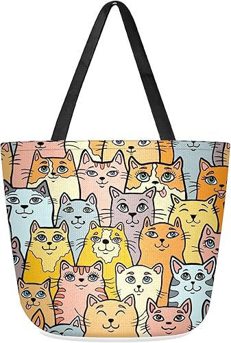 Miniatura 1 de Bonita bolsa de lona para mujer, estética, bolsas de compras reutilizables, bolsa de playa de 13.4 x 5.5 x 17.7 pulgadas