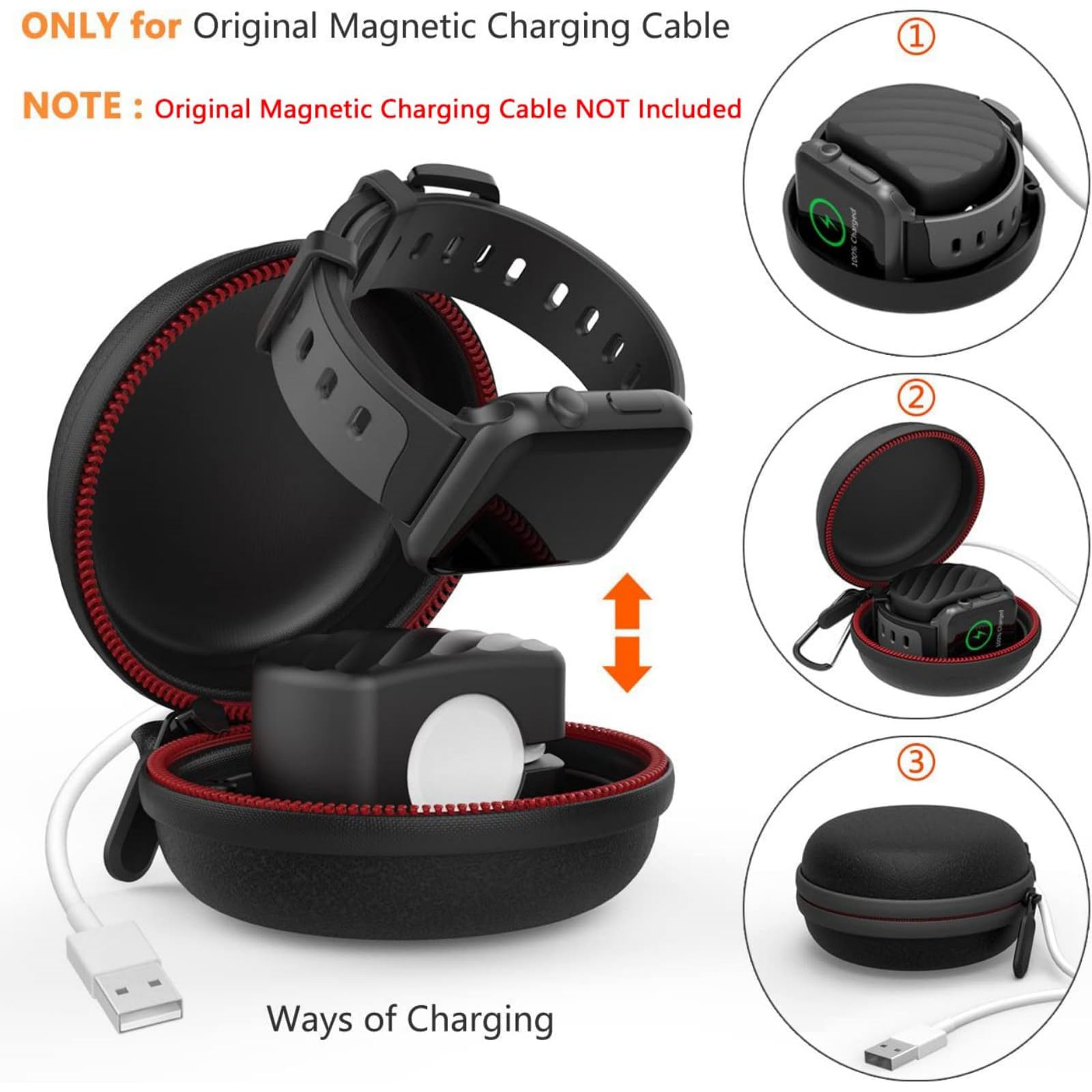 Pour Apple montre station de recharge Cradle support support de charge pour Apple montre Série 3/Série Série 2/1/Nike +/42 mm/38 mm noir