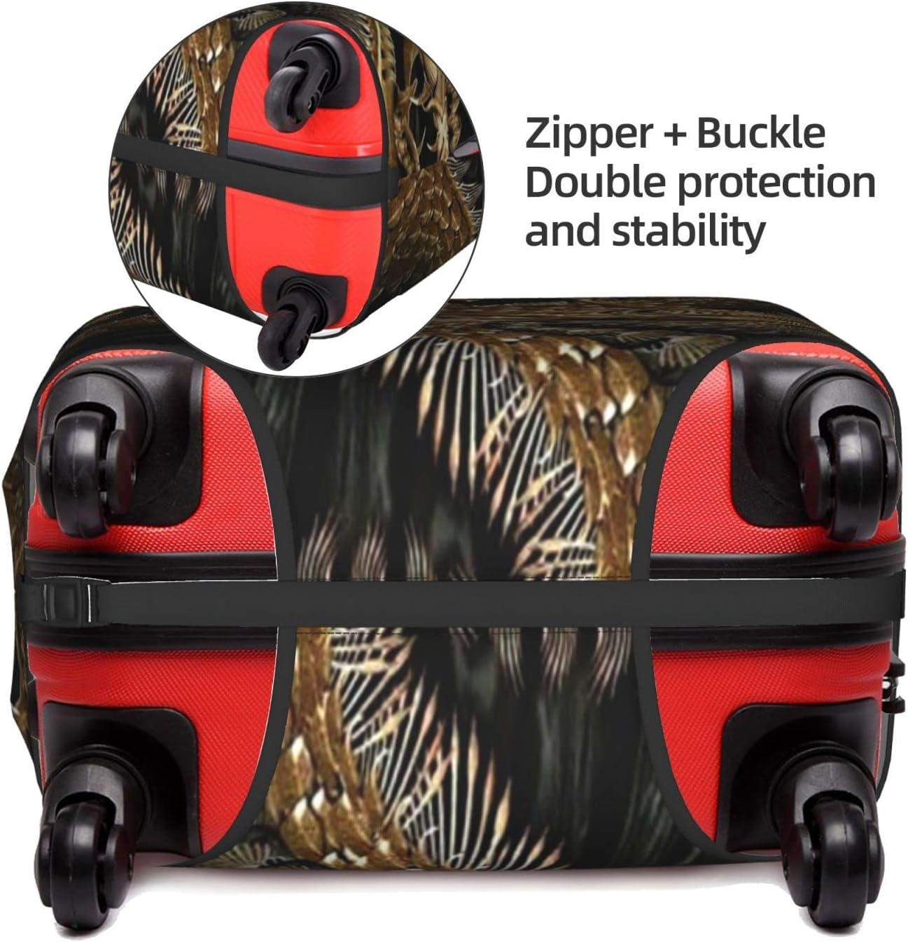 Review Golden Brown Dragon Suitcase Cover Travel Luggage Protector