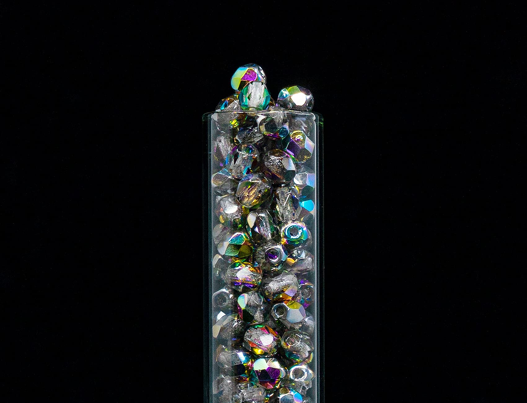 100 pcs of Faceted Fire Polished Pressed Czech Glass Beads 4mm (0.16in), Crystal Vitrail 00030-28101 BCV, 4 mm, 100 pcs - Image 4