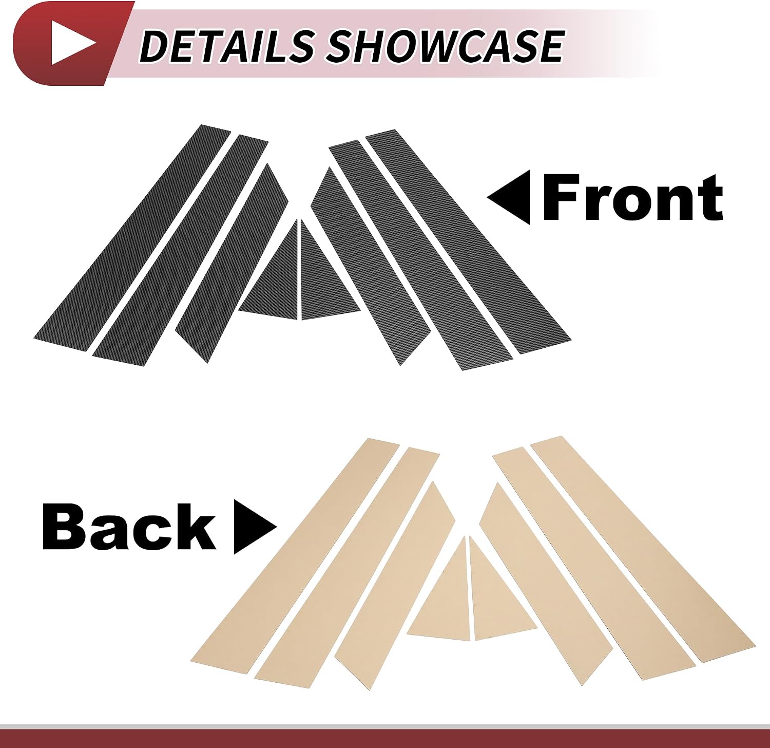 8 Pcs Door Pillar Window Trim for Nissan Altima 2013-2018 Front Rear Left Right Anti Scratch Sticker Pillar Posts Cover Carbon Fiber Pattern Black