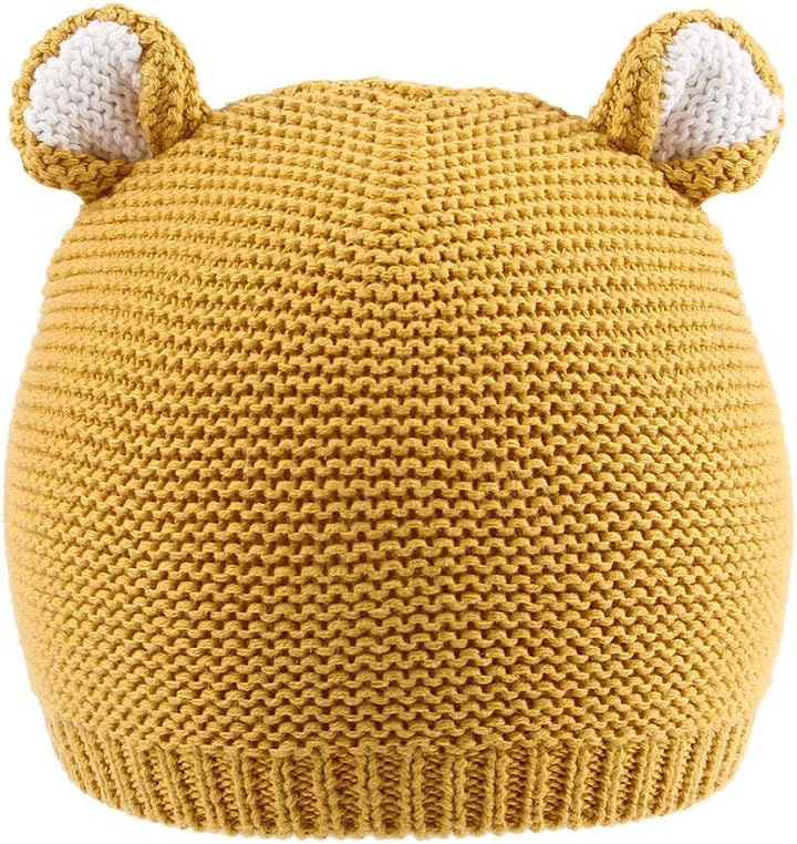 LLmoway Baby Knit Hat Cotton Bear Beanie Soft Cute Infant Fall Winter Hats for Boys Girls Age 0-18M