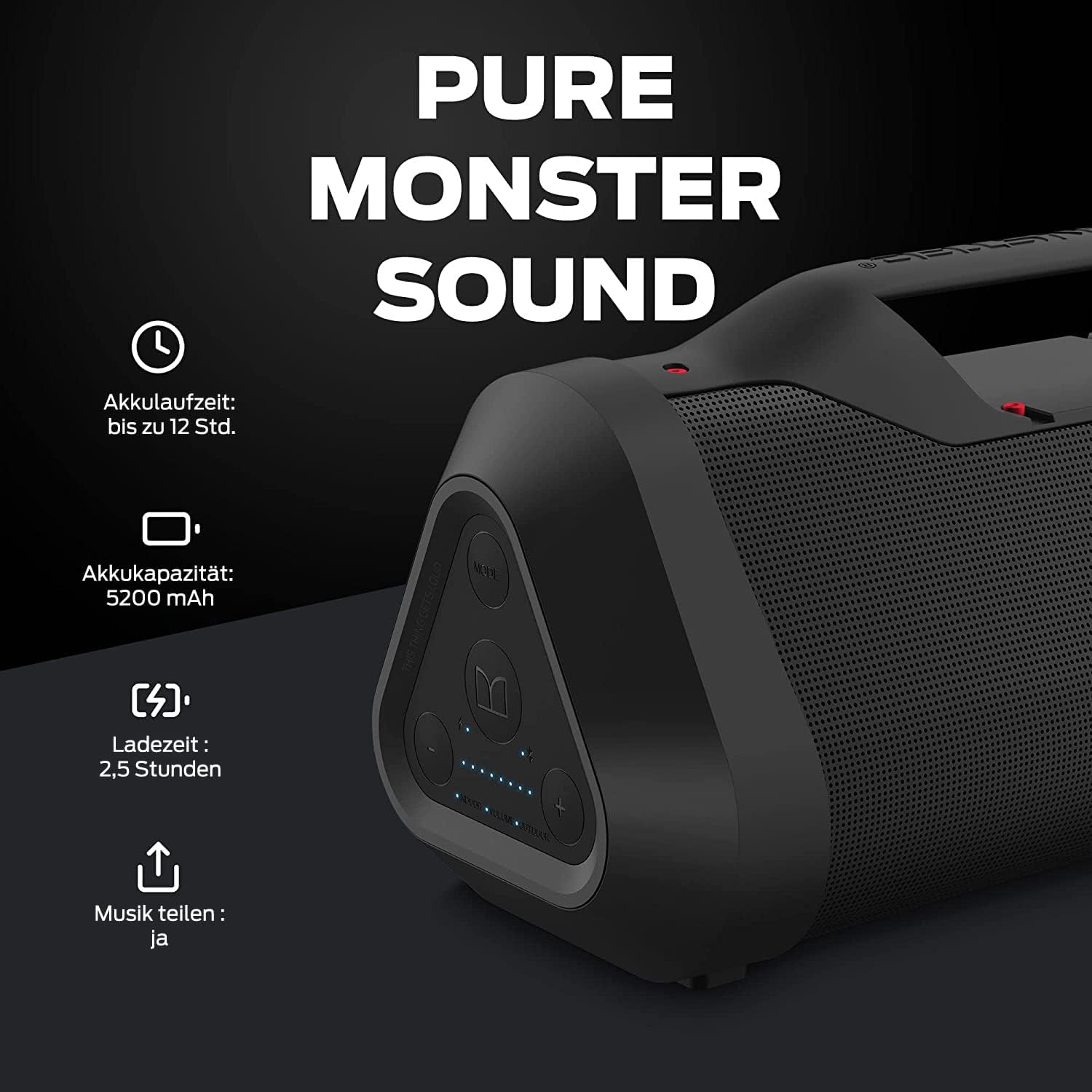 monster blaster 3 0 portable speaker 120w wireless bluetooth speaker ipx5 rechargeable waterproof bluetooth speaker with usb charge out aux input