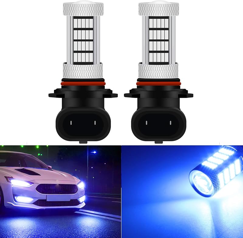 Lâmpada LED para farol de neblina e luz de condução GLOFE 9005 9006 H10 azul 10000 K – 1 unidade