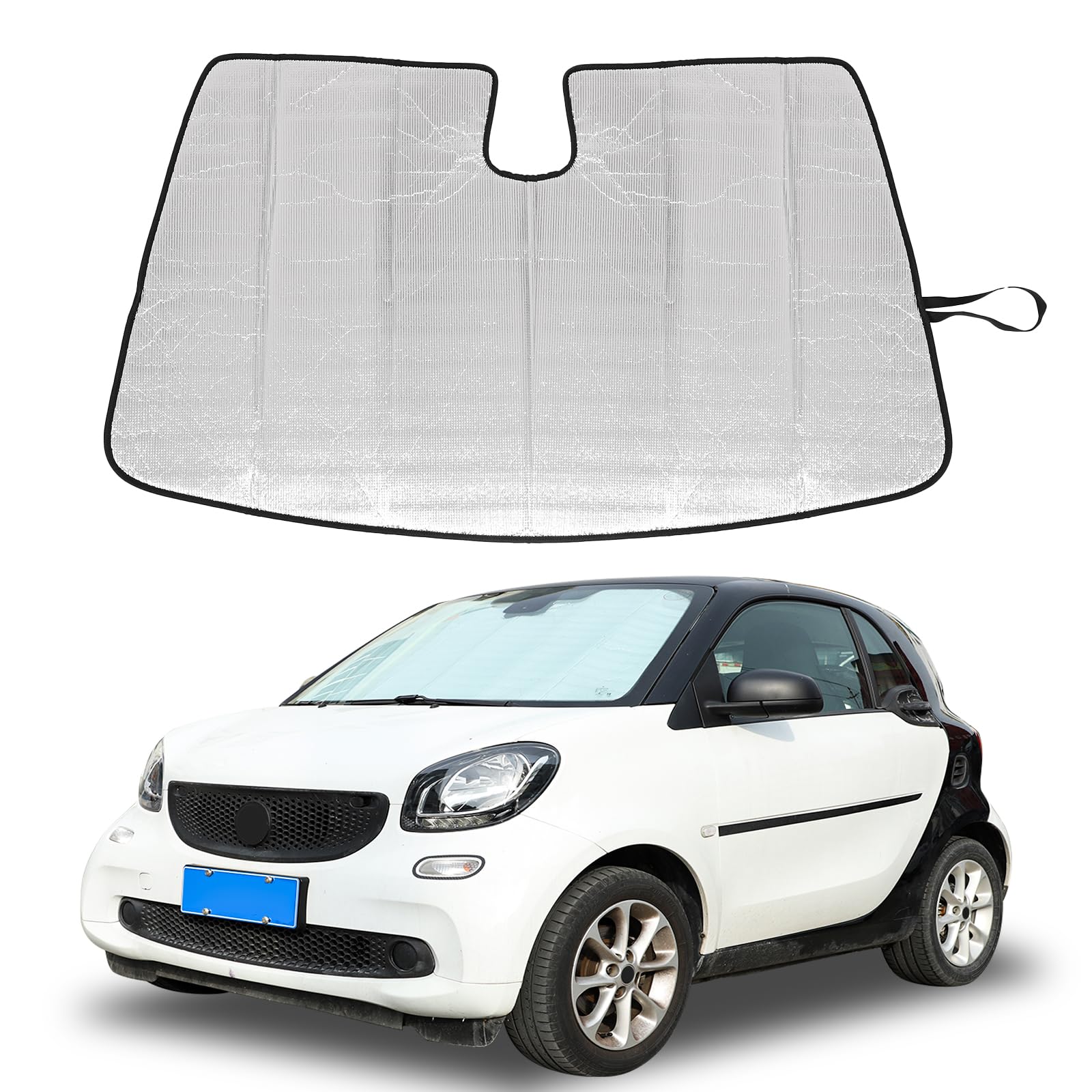 Parasole per Parabrezza Anteriore per Smart Forfour W453, Auto Pieghevole Anteriore Sunshades Portabile Parasole Protezione Contro i Raggi UV Mantiene Veicolo Fresco Interni Accessori