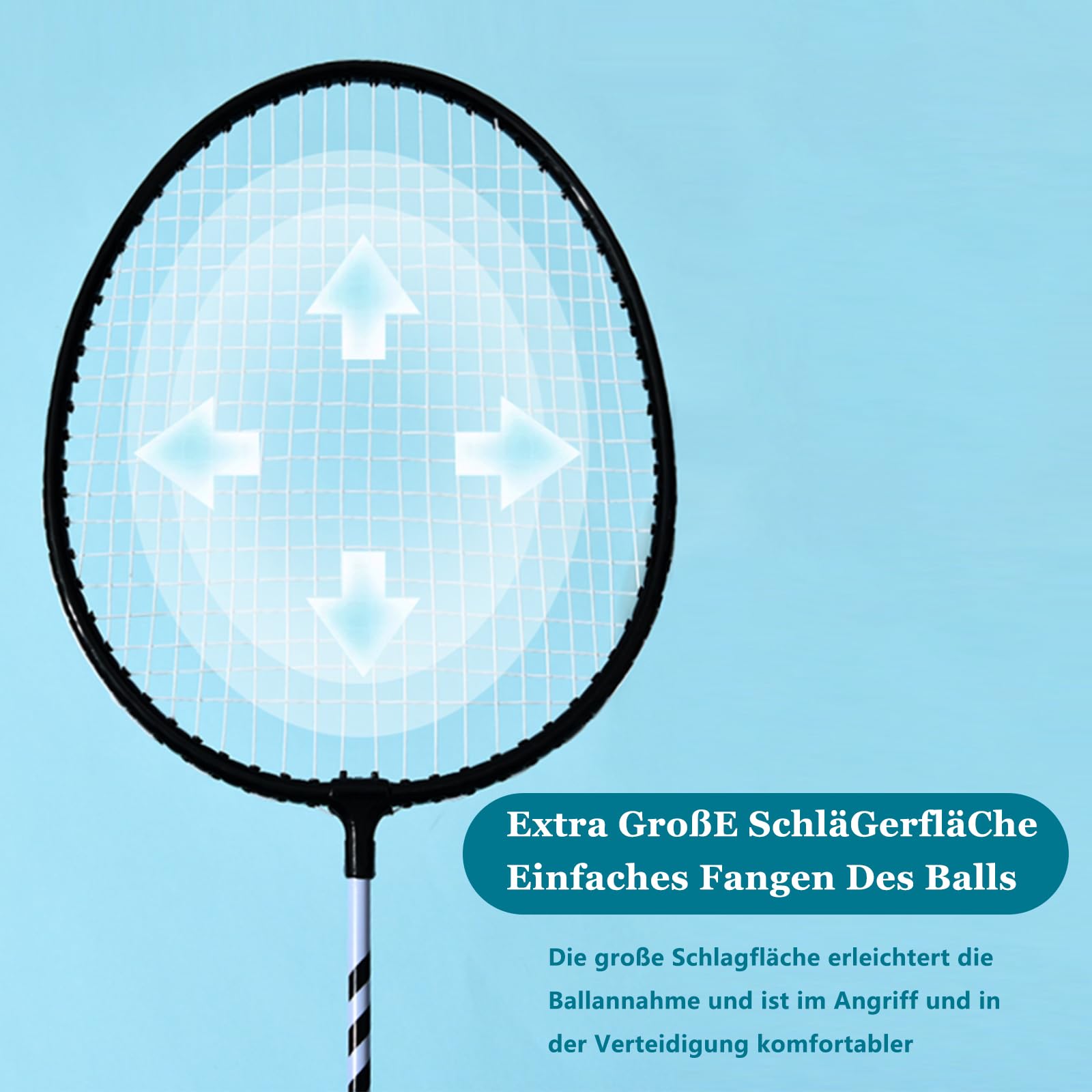 2 Stück Badminton Set Carbon Profi Badmintonschläger Leichtgewicht | Für Anfänger geeignet, Mit Tragetasche