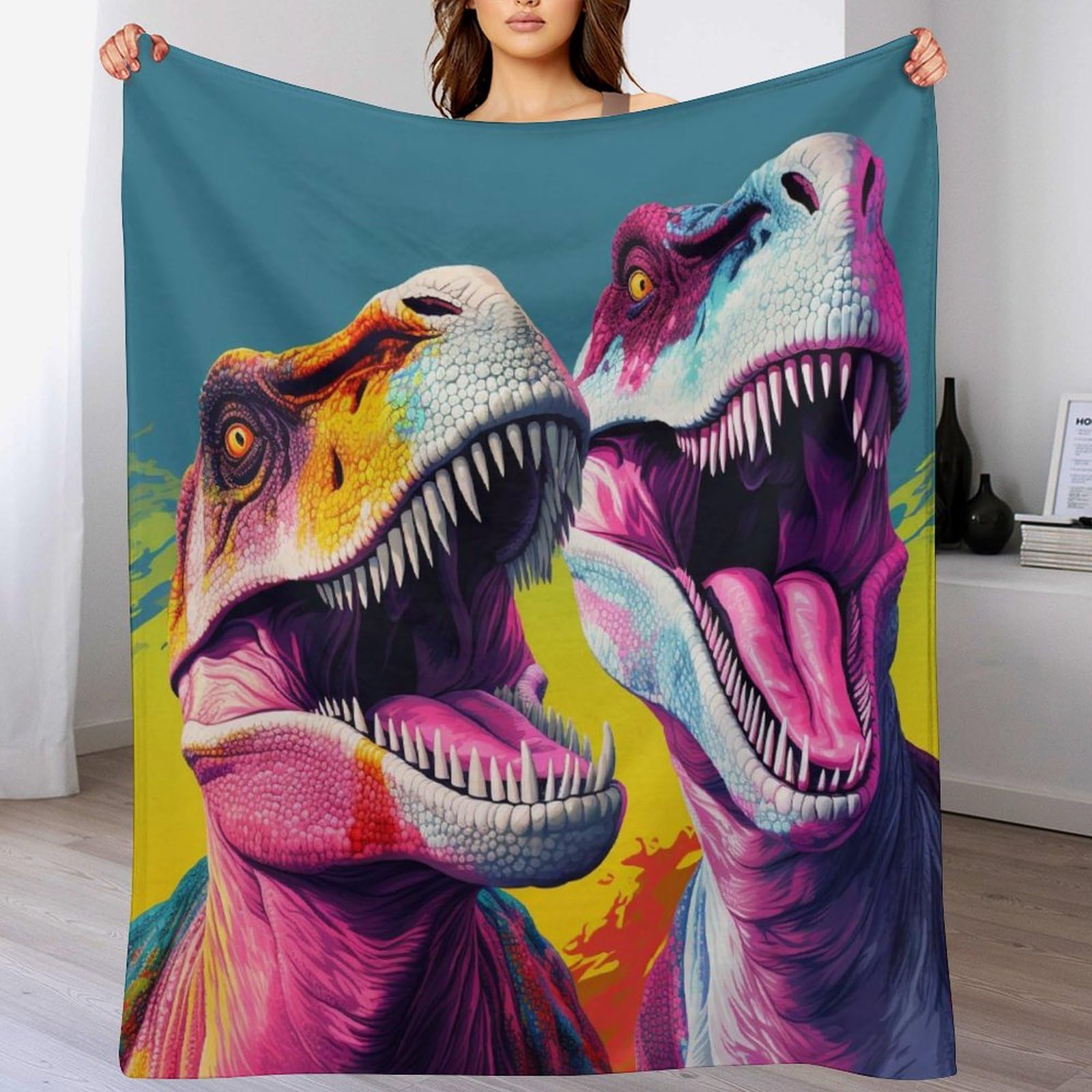 Couvre-lit dinosaure plaid flannel salon jeté de lit maison