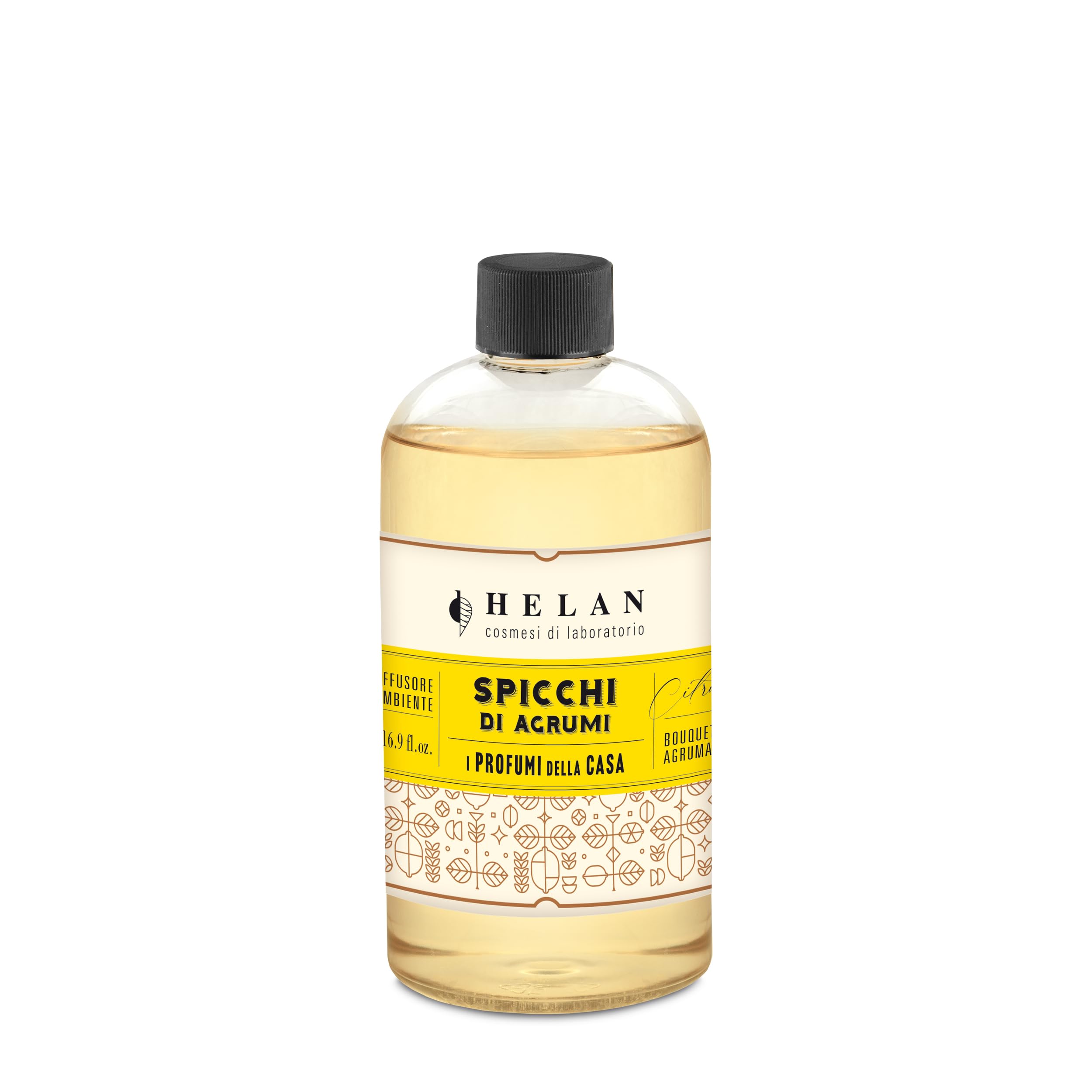 Helan Spicchi di Agrumi - Ricarica Profumatore Ambiente, Ricarica Diffusore Bastoncini, Profumatore per Ambienti dalle Note Agrumate Acquatiche, Idee Regalo Profumatori Ambiente, 500ml - Made in Italy