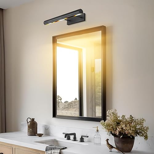 Miniatura 9 de Luz de Imagen Negra, Luces de Imagen de 18 Pulgadas Cableadas, Luces de Imagen Rotativas para Pared, Luces de Marco de Imagen para Cuadros, Luz de