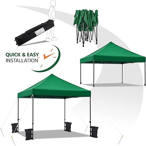 Miniatura 7 de Yaheetech Tienda de campaña desplegable de 10 x 10 pulgadas, resistente al agua, ajustable, comercial instantáneo, toldo de camping con bolsa con