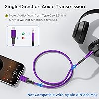 Vista 31 de Cable auxiliar USB C (paquete de 2), tipo C macho a adaptador de 3.5mm