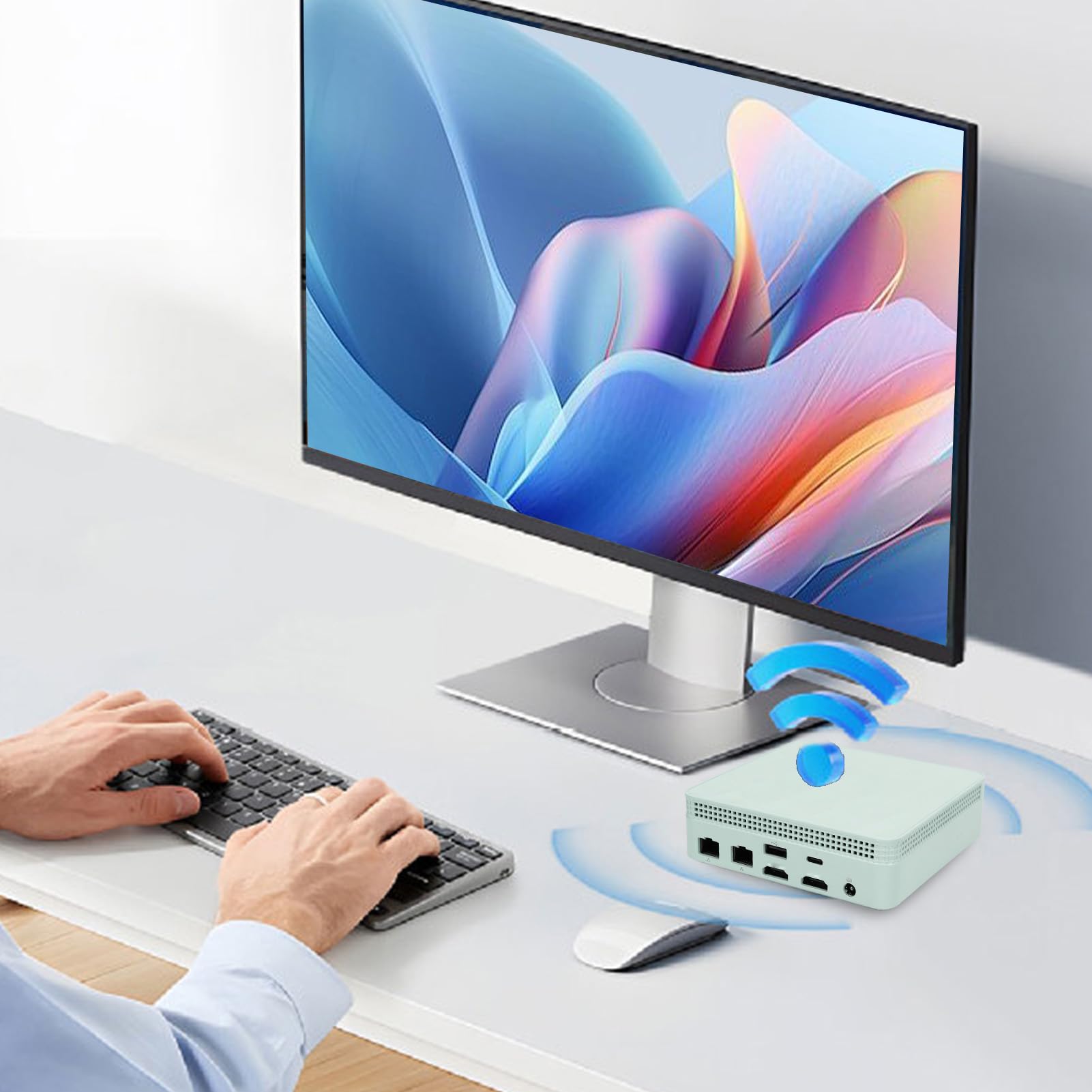 Minikomputer PC, Dwuzakresowe WiFi 2,4G/5G, DDR4 Bluetooth 4.2 Typ C Minikomputer Stacjonarny, USB, HDMI, Gigabit Ethernet, dla Domowych Firm (8G i 256G Zielony)