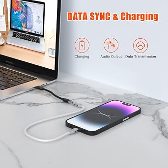 3.3FT iPhone Charging Extension Cable,Nylon Braided Lightning Extender Dock Cable Adapter for iPhone 14 Pro 13 Pro Max 12 11 X XR 8 7 6 Male to Female Extension Cord Pass Video,Data,Audio,OTG