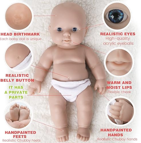 Miniatura 5 de IVITA Muñeca bebé de silicona completa de 12 pulgadas, no muñecas de material de vinilo, muñecas de silicona realistas, muñecas de bebé Reborn de