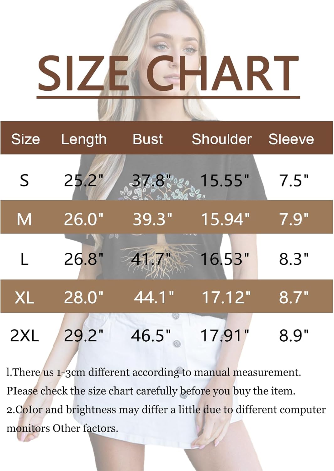 Women Tree of Life Shirt Vintage Plants Graphic Tees Nature Short Sleeve Casual Summer Tops - Image 6