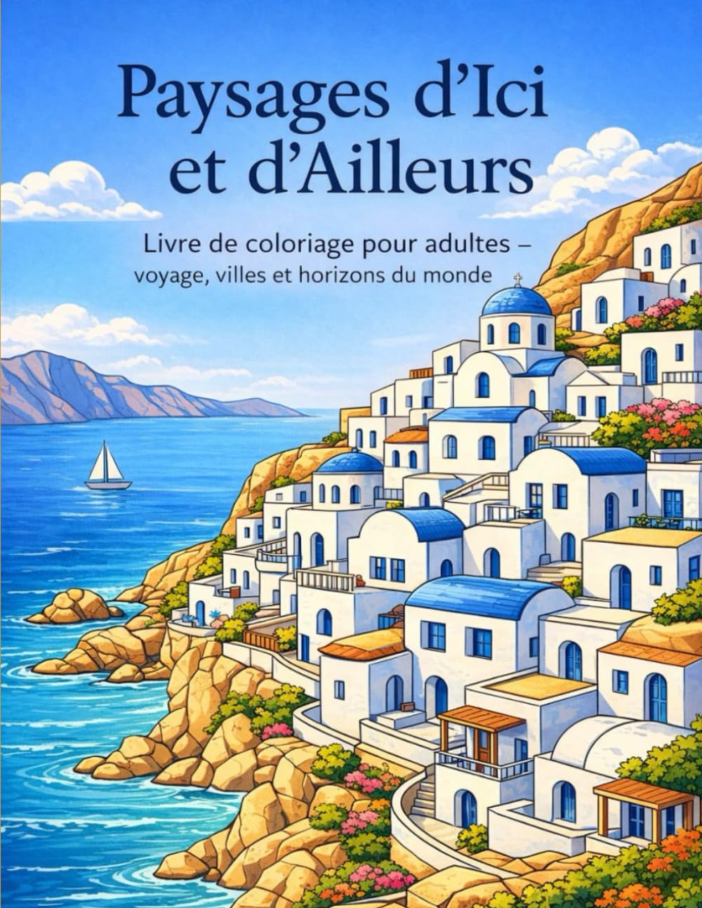 Paysages d’Ici et d’Ailleurs: Livre de coloriage pour adultes – voyage, villes et horizons du monde