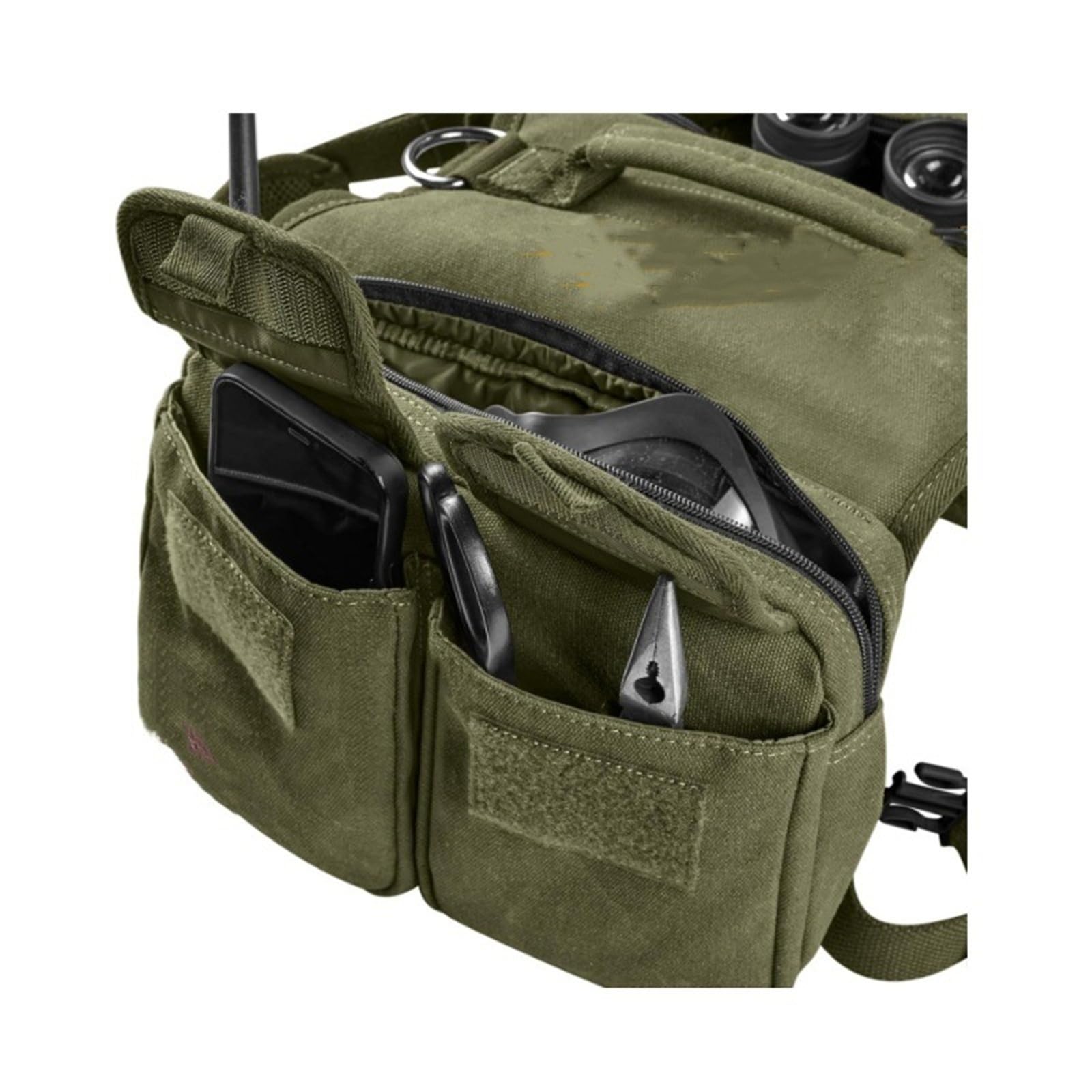 Sac à dos tactique multifonction pour chien pour randonnée en plein air – Sac de randonnée durable avec sangles réglables (vert, M)