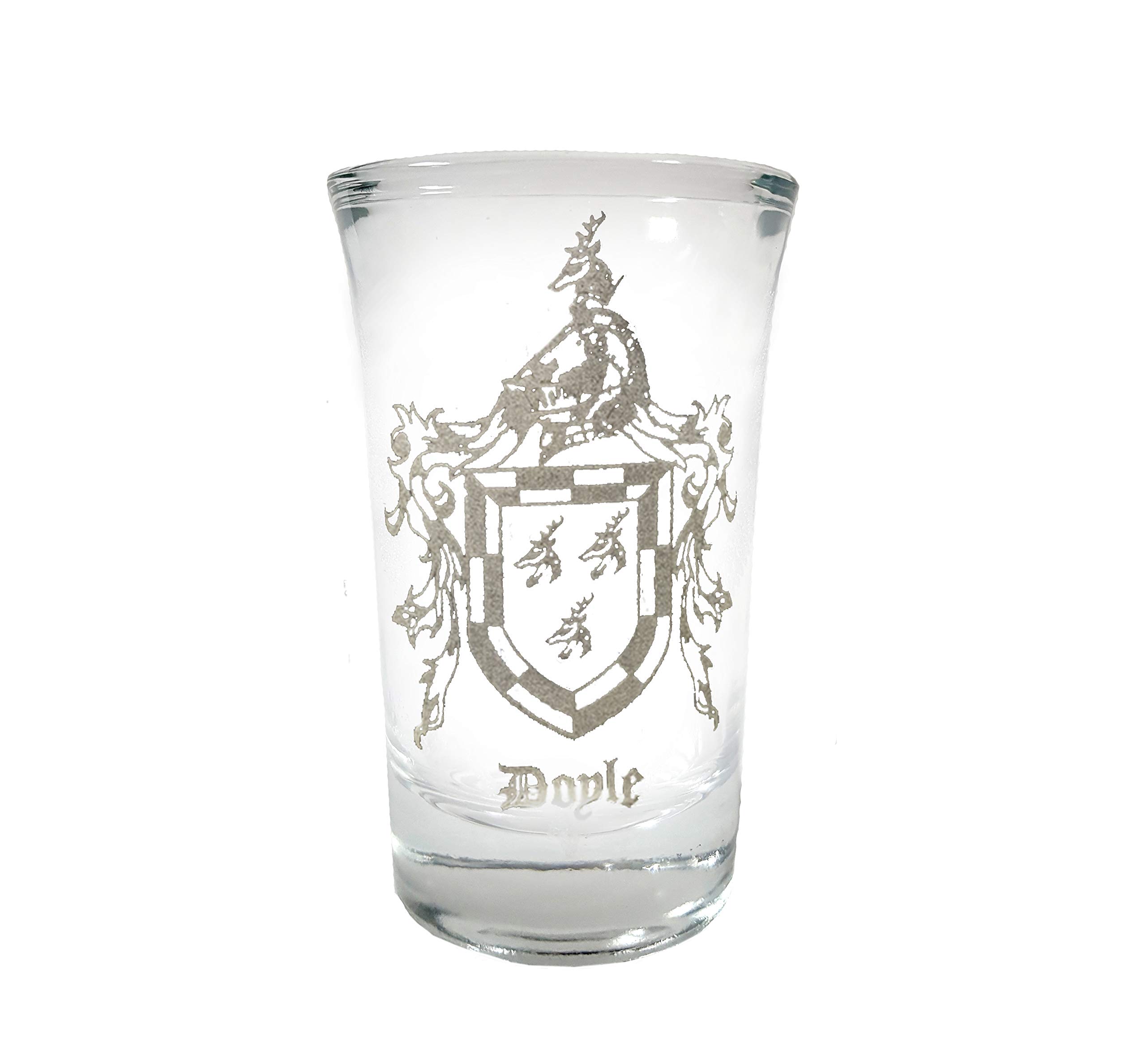Doyle Irish Family Coat of Arms Shot Glass 2oz Set of 6 - Free Personalized Engraving