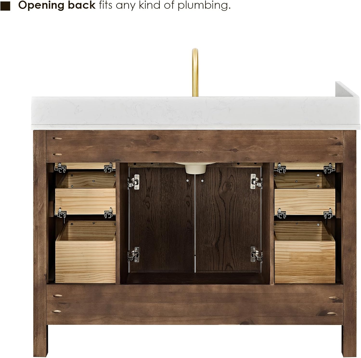 ALTAIR 48 Inch Bathroom Vanity with Sink Modern Single Vanities Large Storge Cabinet with Ceramic Sinks Countertop Soft Closing Doors and Dovetail Drawers Pre-Assembled