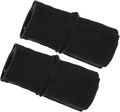 PATIKIL Estuche enrollable hecho a mano con 72 ranuras, paquete de 2 bolsas de lona para lápices, organizador para dibujar, colorear, bocetos, color