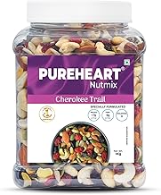 Pureheart Cherokee Premium Trail Mix | An Eclectic Mix of 8 Healthy Superfoods Nuts- Cashews, Almonds, Pistachio | Dry Fruits - Cranberries, Raisins | Seeds - Pumpkin, Sunflower | Reusable Jar (1000g)