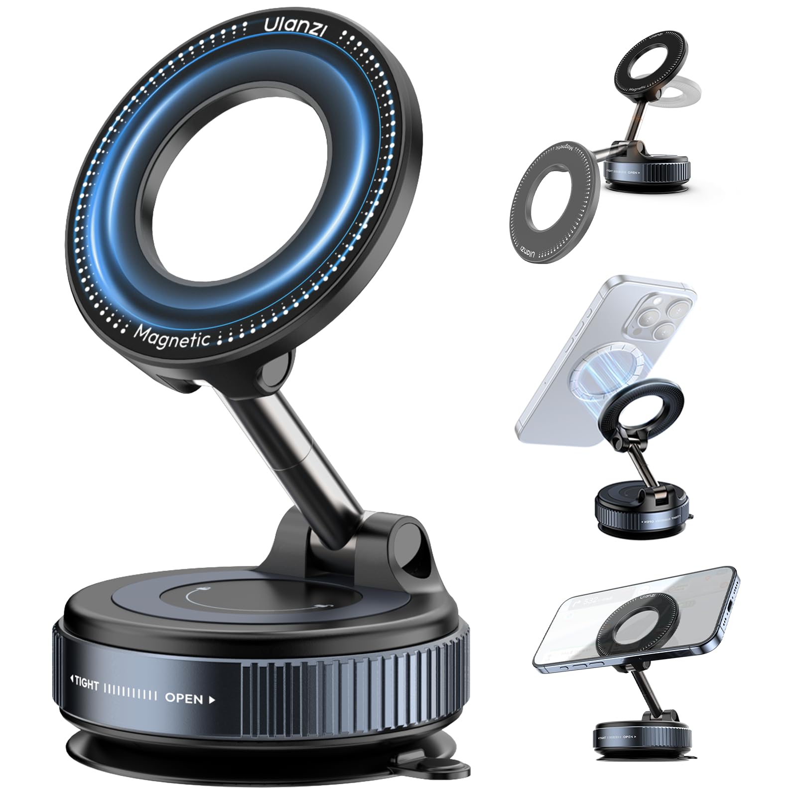 ULANZI Upgraded Smartphone Vacuum Suction Mount（Black）-image-10