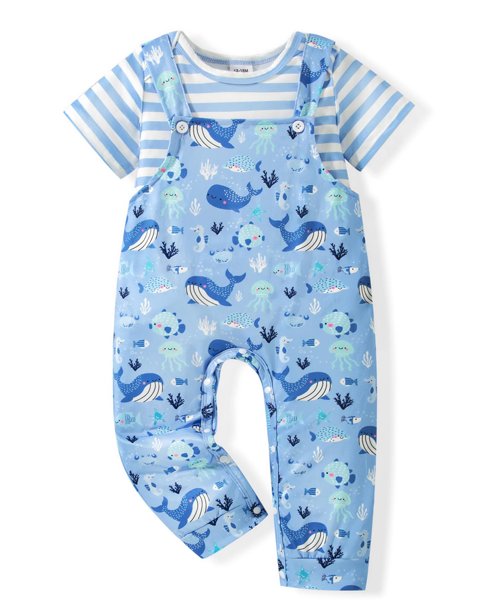 Newborn Baby Boy Clothes Outfits Infant Stripe Animal Romper Cute Denim Jeans Jumpsuit Overalls 0-18 Months