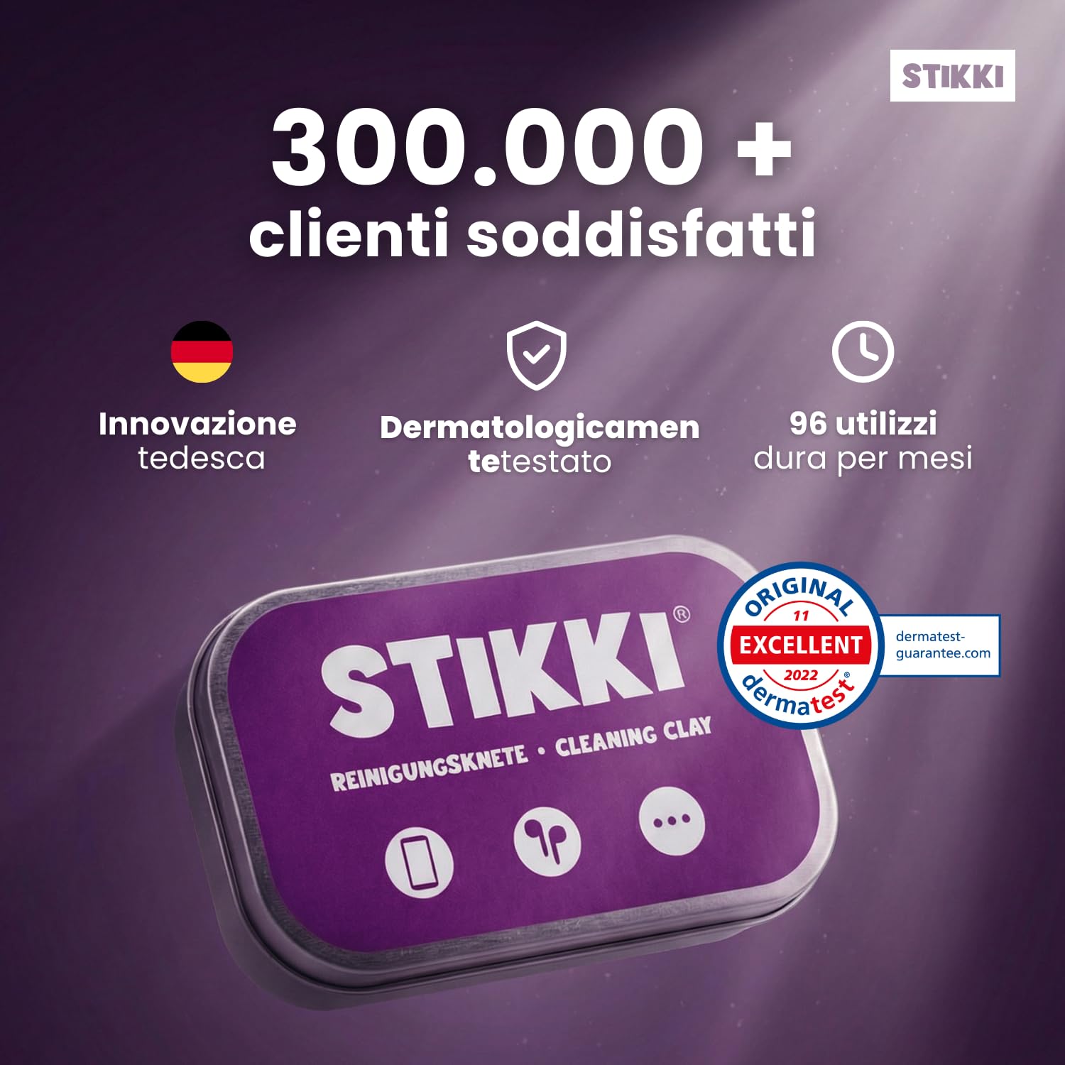 STIKKI Kit Pulizia Telefono e Cuffie per iPhone e AirPods - Pasta Pulizia con Strumenti USB C, Lightning