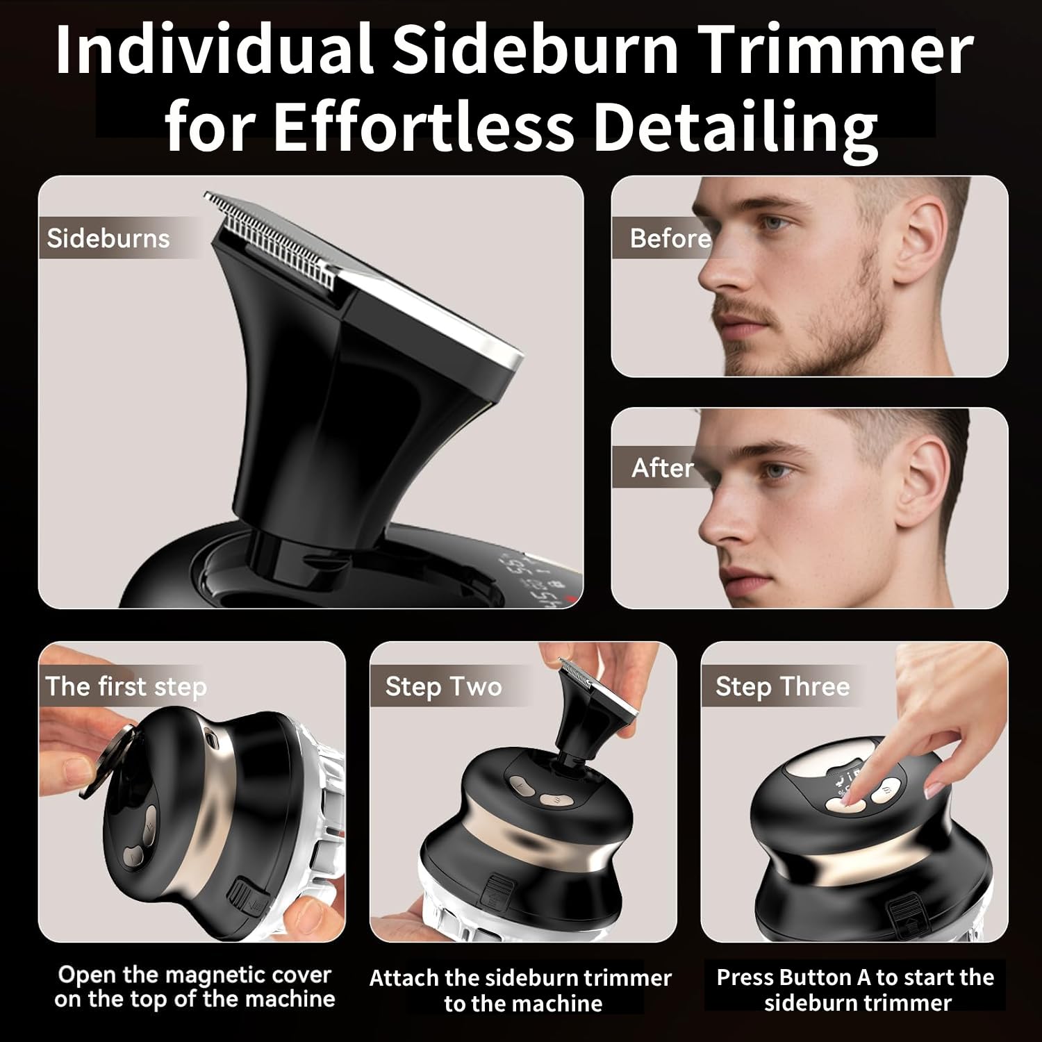 Moricsom Self Haircut Trimmer for Men, Black Cordless Hair Clipper