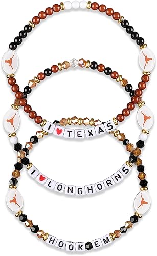 Miniatura 86 de FOCO NCAA unisex-adulto Paquete de 3 Pulseras de la Amistad con Cuentas con Logotipo de Equipo Universitario de la NCAA Oficialmente Licenciadas